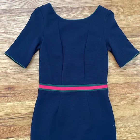 Boden Navy Dress Size 4L Pink & Green Trim - Picture 3 of 10